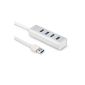 HooToo 4 Port Aluminum USB 3.0 HUB for PC and MAC Laptop / Tablet silver