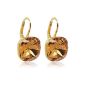 Earrings with SWAROVSKI ELEMENTS - Color Gold Lt.  Colorado Topaz - In Case - Made in Germany (jewelry)