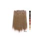 Cosplayland -BR12 7 Piece Clip-In Extensions straight hair piece hair extension set - Light Brown (Personal Care)