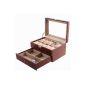 Songmics New watch box Watch box for 10 watches + Drawer Watches box Leather Glass JWB007 (clock)
