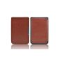 Ultra-Slim Cover Magnetic Leather Case Cover for eReader Touch PocketBook PocketBook 626 and PocketBook 624 Lux 2 Basic Touch - Brown (Electronics)