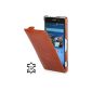 Cover StilGut UltraSlim Leather Case for Sony Xperia Z2, cognac (Wireless Phone Accessory)