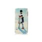 VCOER Case / Cover / Shell in PC Hard Drawing Colorful for Samsung GALAXY S5 i9600- The Lovers in the Snow (Electronics)