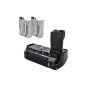 Meike Battery Grip & 2x Minadax battery for Canon EOS 700D, 650D, 600D and 550D - replaced BG-E8, LP-E8 in original quality!  including 2x Battery Power (electronics)