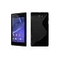 CityCase - Silicone Case TPU Case for Sony Xperia M2 cover - S-line Black - With Stylus & 3 films (Electronics)
