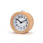 BESTOPE®Mignon Clock Classic Silent Table Beechwood Alarm Clock Bedside Clock with Nightlight (Kitchen)