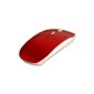 Moonar Ultra-Thin Mouse 2.4GHz Wireless Optical Mouse With Candy Color Receiver Super Slim (Red) (Electronics)