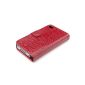 kwmobile® CASE PORTFOLIO elegant and practical with business card compartment and credit card, for Apple iPhone 4 / 4S Red (Wireless Phone Accessory)