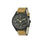 Timex - T2N700D7 - Intelligent Quartz Watch - Men - Quartz Analog - Black Dial - Leather Strap Beige (Watch)
