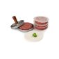 Andrew James - Hamburger Press with wooden handle for pound burger + 100 wax discs - ideal for summer BBQs - detachable for easy cleaning (household goods)