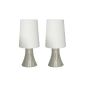2er Set Table lamps with touch sensor and fabric shade 