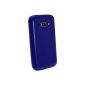 igadgitz Shell Case Brilliant Blue Durable Crystal Gel TPU for Samsung Galaxy Ace S7270 S7272 S7275 3 Android Smartphone + Screen Protector (Wireless Phone Accessory)