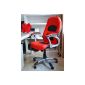 Office chair - red / black - leatherette - Adjustable - Tilt - VARIOUS COLORS