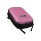 Ex-Pro Clam Bag / Case / Cover Camera - PINK - Vivitar Camera - taught hard shell finish, soft inside for protection, including the shoulder strap, In French the belt clip for easy bear, Dimensions: (Indoor) 100m x 70mm x 30mm (Outdoor) 120mm x 90mm x 40mm (Electronics)