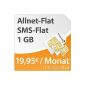 DeutschlandSIM Flat L 1000 [SIM and Micro-SIM] monthly cancellable (1 GB data flat with max. 14.4 Mbit / s, telephony Flat, SMS-Flat, 19,95 Euro / month) O2 network (optional)