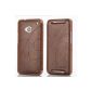 Mulbess HTC One M7 Oscar II Style Flip Ultra-Thin Black Ultra Slim Case Bag Smart Cover Leather Case Cover Color Brown (Electronics)