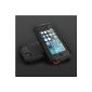 Aursen® mobile splashproof [Super Armor] Sleeve for iPhone 5 (Black / Black / Red) (Electronics)