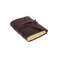 Luxury notebook INDIARY genuine leather and paper handcrafted leather A6 -Glatt- Brown (Journal)