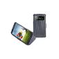 Case / Cover for Samsung Galaxy S4 reinforced PU - dark gray color - View Cover (Accessory)
