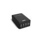 RAVPower® Wall Charger USB Power 4 ports (36W / 7.2A, quick charge iSmart, 110 - 240V) - Black (Electronics)