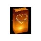 X 10 white paper heart candle luminary paper bag lanterns