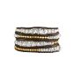 Rafaela Donata - 60831004 - Bracelet - Genuine Leather - Dark Brown - Pearl - Gold Metal - Crystal - White (Jewelry)