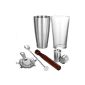 VonShef cocktail making kit Boston including wooden pestle to mix a spoon + + drainer cocktail hawthorn measuring cups + 2 x + a shaker 56 cl + stainless steel cocktail cookbook OFFERED (Kitchen)