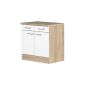 Kitchen cabinet Salerno 80 cm melamine white oak decor Sonoma