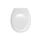 WENKO 17451100 toilet seat Bergamo White - adjustable, stainless steel fastener, plastic - Thermoset, 37.2 x 44.4 cm, white (tool)