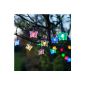 30 LED Solar Fairy Lights butterfly colorful Lights4fun