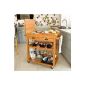 SoBuy FKW08-N XXL trolley on wheels, forklift with high quality bamboo furniture storage rolling kitchen, Kitchen Trolley, L80xH90xP50cm large model (Kitchen)