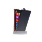Nokia Lumia Case 1520 Case Black Real Genuine Leather Flip Case (Wireless Phone Accessory)