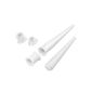 Taffstyle® 2 in 1 Set extension rod Expander Flesh Tunnel Piercing in various size 12mm - White (jewelry)