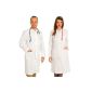 BP doctor coat lab coat for men and women, 100% cotton white, lapel collar, concealed placket, 1 breast pocket, 2 side pockets, Gr.  S (Health and Beauty)