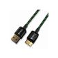 FRiEQ® Hi-Speed ​​Extra long (6 feet / 1.8m) Textile covered, Tangle Free USB 3.0 Male to Micro B data cable with gold-plated plugs for Samsung Galaxy Note 3 / Samsung Galaxy S5 - Green (Wireless Phone Accessory)
