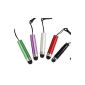 5 x Mini Pen Silver / Purple / Black / Red / Green with 3.5mm adapter for the Touchscreen Tablets and smartphones (iPhone, iPad, Samsung, Motorola, LG, HTC, Blackberry) Micasa (Electronics)