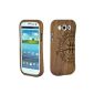 SunSmart Handmade unique wooden shell bamboo Cover for Samsung Galaxy S3 III i9300 with free screen protector (walnut compass) (Wireless Phone Accessory)