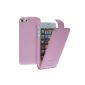 Blumax® Ultraslim flip case cover shell Blumax® Ultraslim Flipcase Leather Flip Cover Case Skin Case Pink Apple iPhone 5 / iPhone 5s phone pocket screen guard with magnetic closure (Electronics)