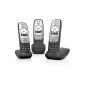 Gigaset A415 Trio DECT cordless telephone, incl. 2 additional handsets, Black (Electronics)
