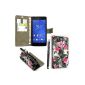 {TM} GSDSTYLEYOURMOBILE SONY XPERIA Z3 PU LEATHER FLIP LEATHER CASE CASE POCKET CUP + Stylus (Textiles)
