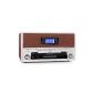 Auna NR-550 radio alarm clock Retro Alarm Clock Nostalgia Stereo (USB-SD slot, MP3-CD player, FM) brown