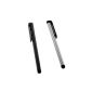 2 X Stylus Demarkt Silver / Black for The Touchscreen Tablets, Mobile Phone (iPhone, Galaxy, iPad, iPod ...) Small Thin Stylus (Electronics)
