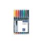 Staedtler 318 Lumocolor WP8 Universal pen F-tip, about 0.6 mm, permanent, 8 pieces in tiltable Staedtler Box (Office supplies & stationery)