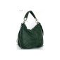 Leather Shopper Henkel / shoulder bag XL leather Green Italy (Luggage)