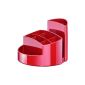 Han 17460-17 / Rondo pencil cup with card holder 9 Red compartments (Germany Import) (Office Supplies)