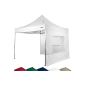 STILISTA® Faltpavillon 3 x 3 m incl. 2 side panels, waterproof, color choice, anodized EV1 all-aluminum frame, incl. Carrying bag, sealed seams, Top quality 270g / m² fabric, garden tent, marquee, professional quality, white Champagne Blue Green Burgundy (garden products )