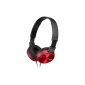 Sony MDR-ZX310R.AE supra-aural headphone 98 dB / mW 10-24 000Hz 1000 mW Cord 1.2m Red (Electronics)