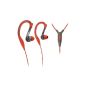 Philips SHQ3205 / 10 headset with sports earhook (3 cap sizes, cable clip and carrying case) red / gray (Electronics)