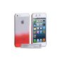 For iPhone 5 / 5S Case Clear / Red Hybrid Hard Drop Rain Cover (Accessory)