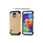 Arbalest Samsung Galaxy S5 Case Gold / Black Silicone Gel Hard Combo Case, Gift Arbalest screen protection film for Samsung Galaxy S5 & Arbalest cleaning cloth (Electronics)